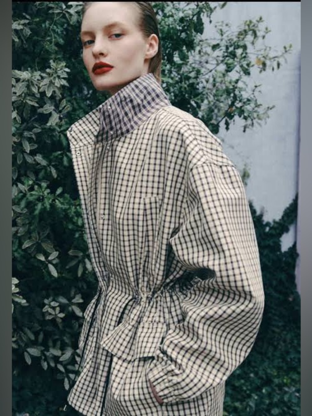 ZARA Check High-Neck
